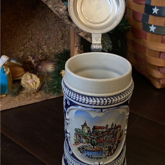 Vintage Ceramic Nurnberg Western Germany Beer/Stein Sei Guter Dinge 14 OZ W/Lid - Picture 5 of 12